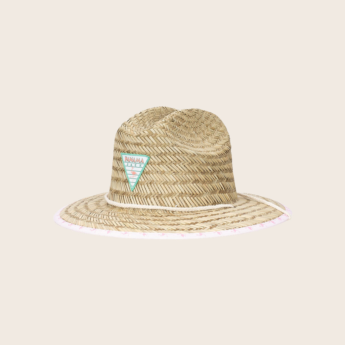 Kids Flamingo Underbrim Straw Lifeguard Sun Protection Hat