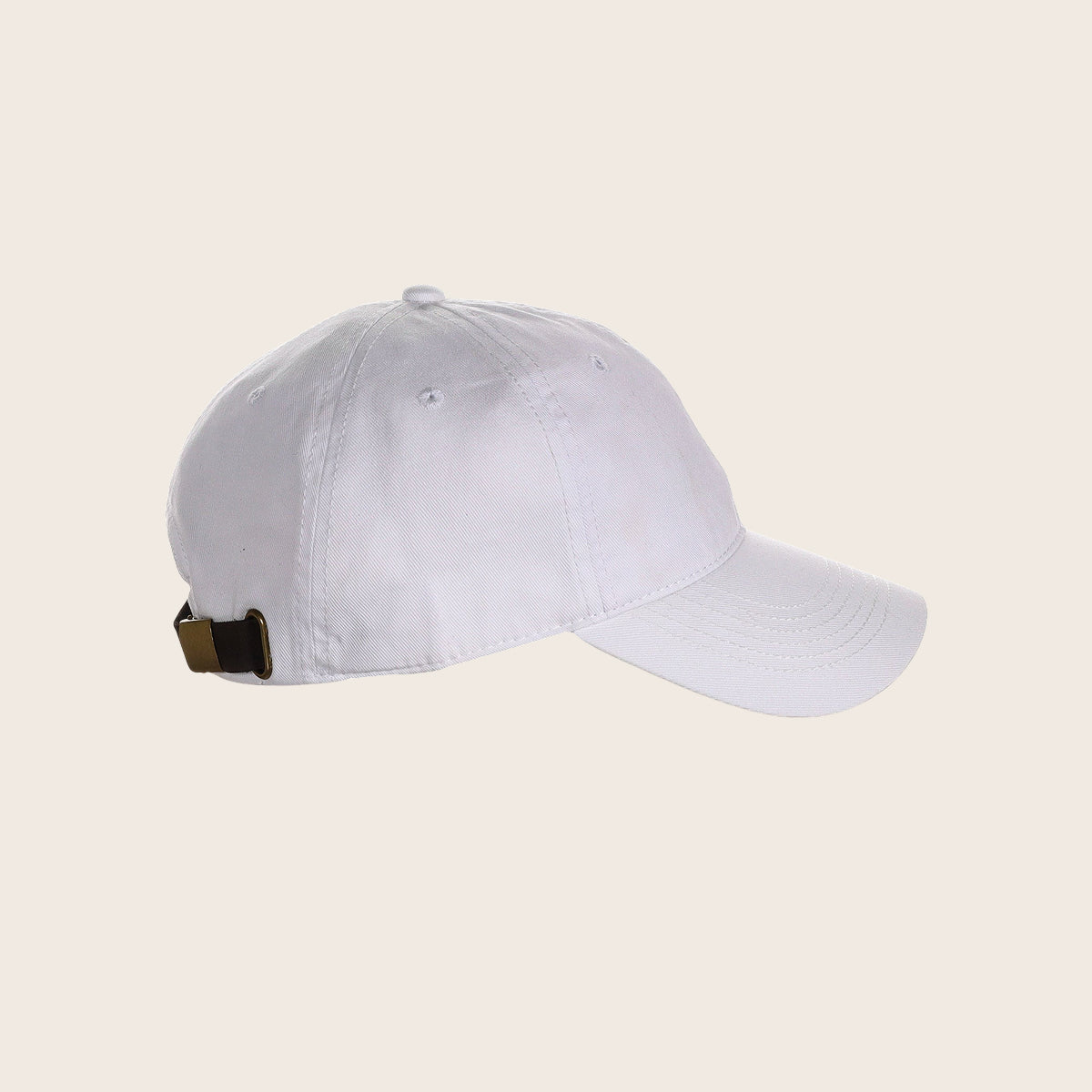 Cotton Unstructured Leather Backstrap Baseball Cap