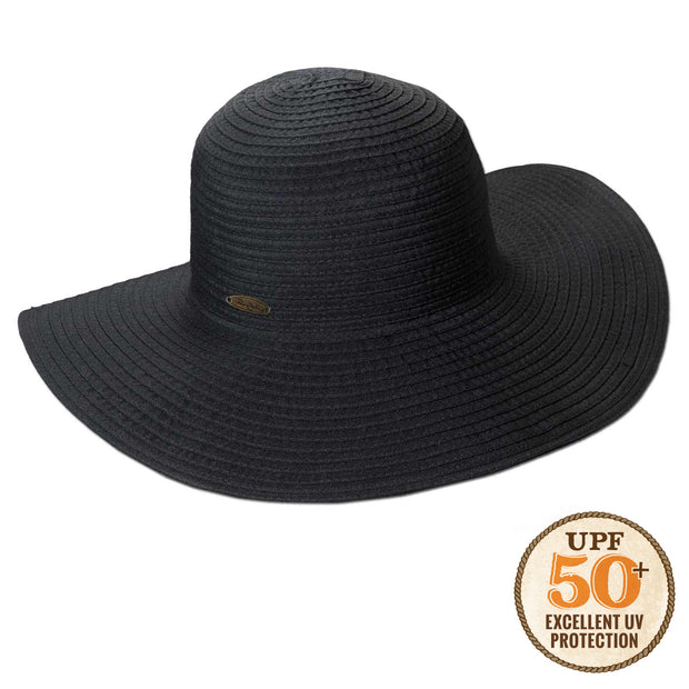 Ribbon Round Crown Big Brim UPF 50+ Packable Women's Sun Hat