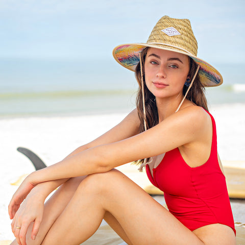 Multi-Color Palm Underbrim Lifeguard Sun Hat