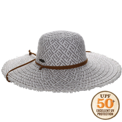 Round Crown Frayed Brim Straw Sun Hat