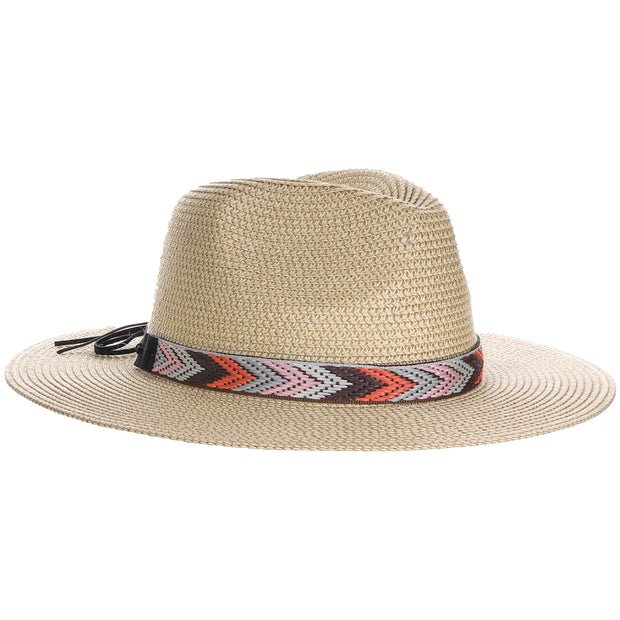 Woven Aztec Band Paper Braid Safari Hat