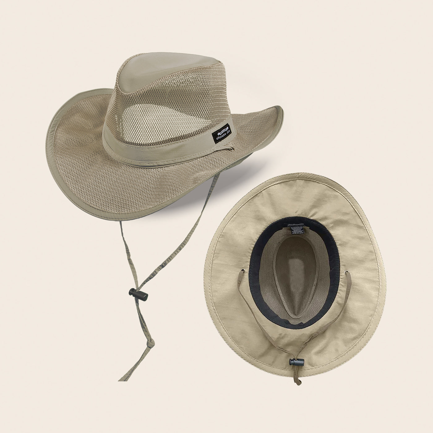 帽子 WINDANDSEA Safari Hat PJ11_Safari_Khaki_Front_Bottom