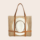 Bolso tote de juguete de rafia mate para llevar sombrero