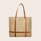 Bolso tote de juguete de rafia mate para llevar sombrero