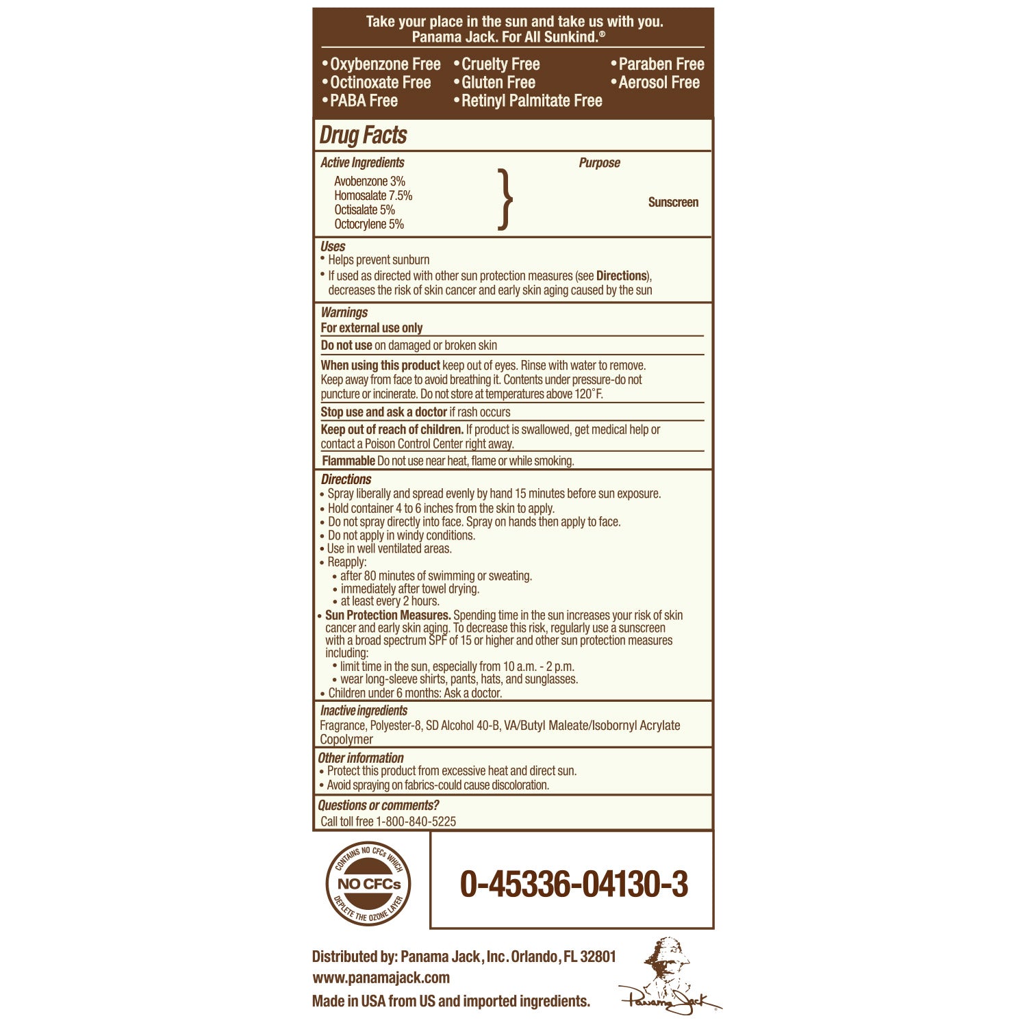 Panama Jack  Product label with text and branding on a white background