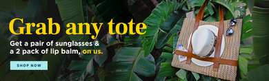 Buy a Tote Bag and get a FREE pair of Sunglasses and Lip Balms