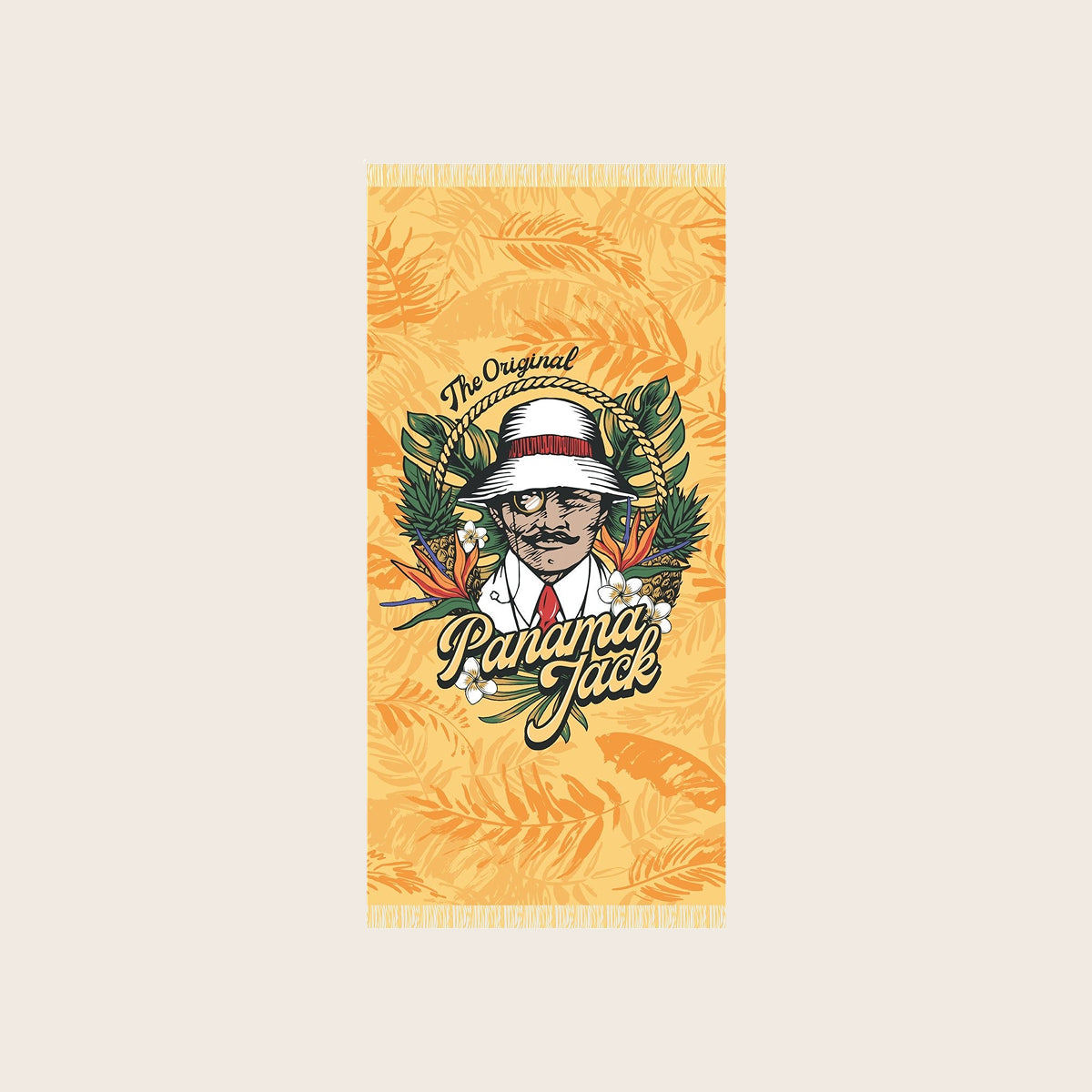 Tropical Man Fringe Beach Towel