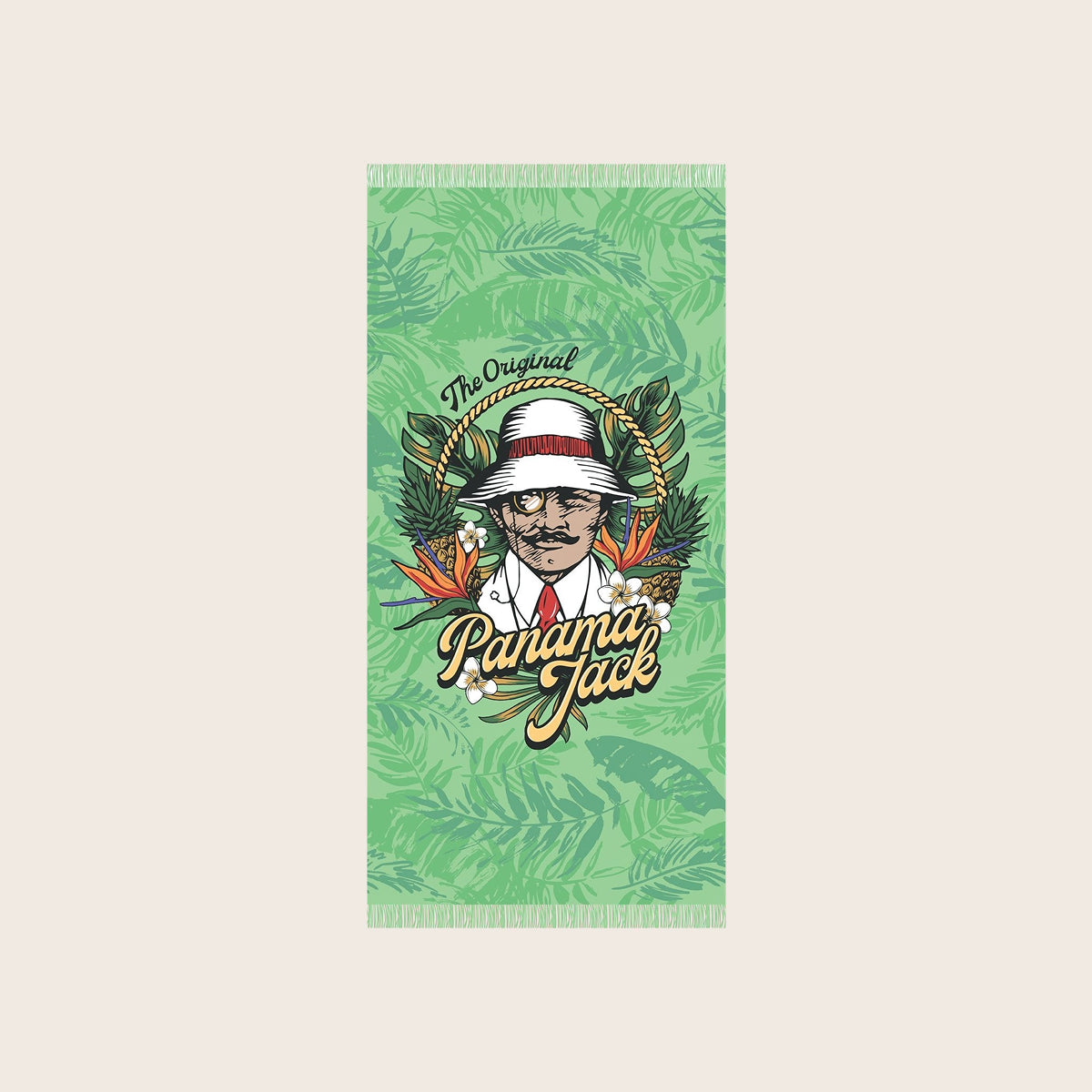 Tropical Man Fringe Beach Towel