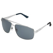Silver Metal Smoke Mirror Aviator Sunglasses
