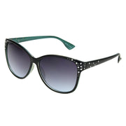 Black Shiny Clear Crystal Sunglasses