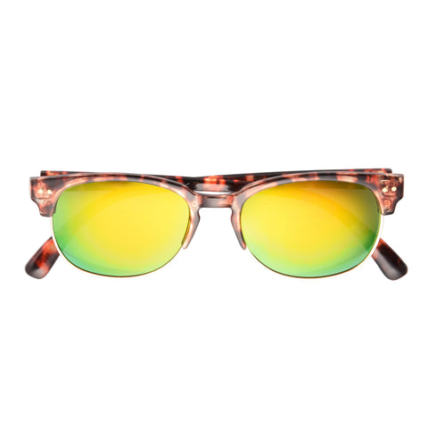 Polarized Tort Half-Rim Club Sunglasses