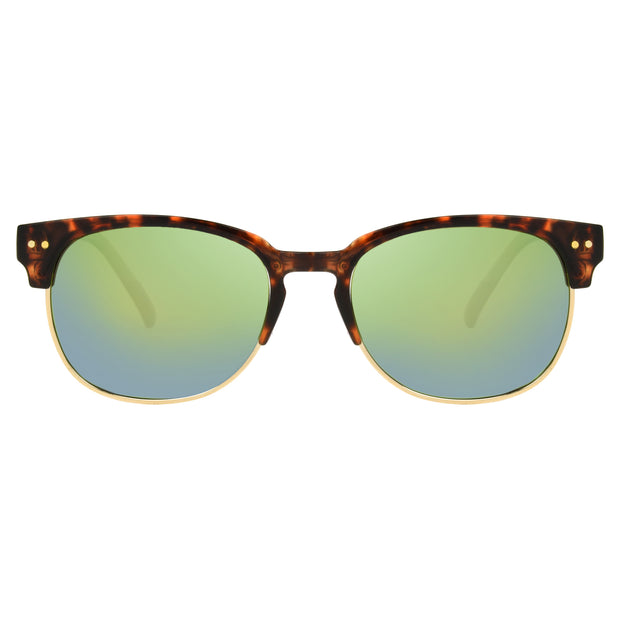 Polarized Tort Half-Rim Club Sunglasses