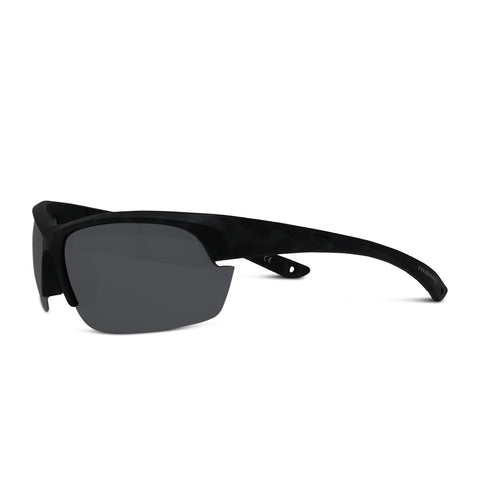 Polarized Floating Semi-Rimless Camo Blade Sunglasses