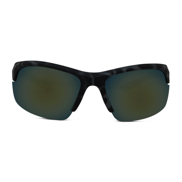 Polarized Floating Semi-Rimless Camo Blade Sunglasses