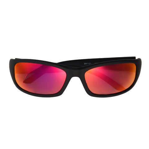 Polarized Red Mirror Wrap Sunglasses