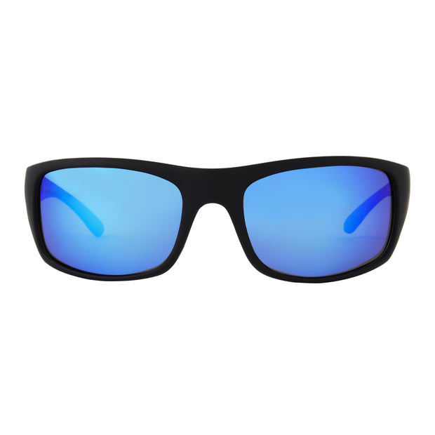 Panama Jack Polarized Wrap Sunglasses - Blue Mirror Impact Resistant Lenses, 100% UVA - UVB Sun Protection