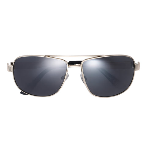 Silver Metal Smoke Mirror Aviator Sunglasses