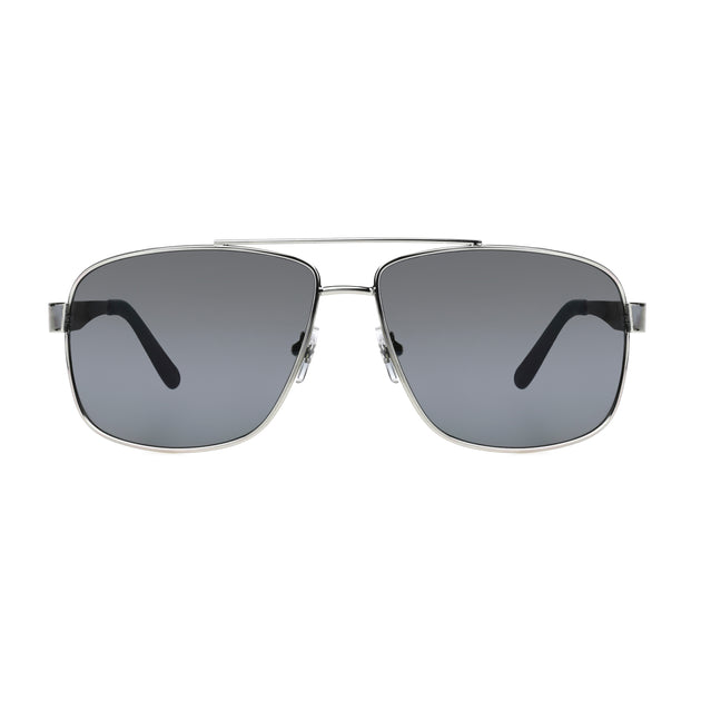 Silver Metal Smoke Mirror UVA-UVB Protection Aviator Sunglasses ...