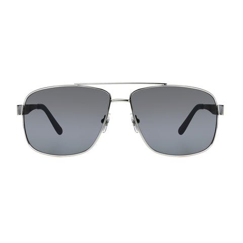 Silver Metal Smoke Mirror Aviator Sunglasses