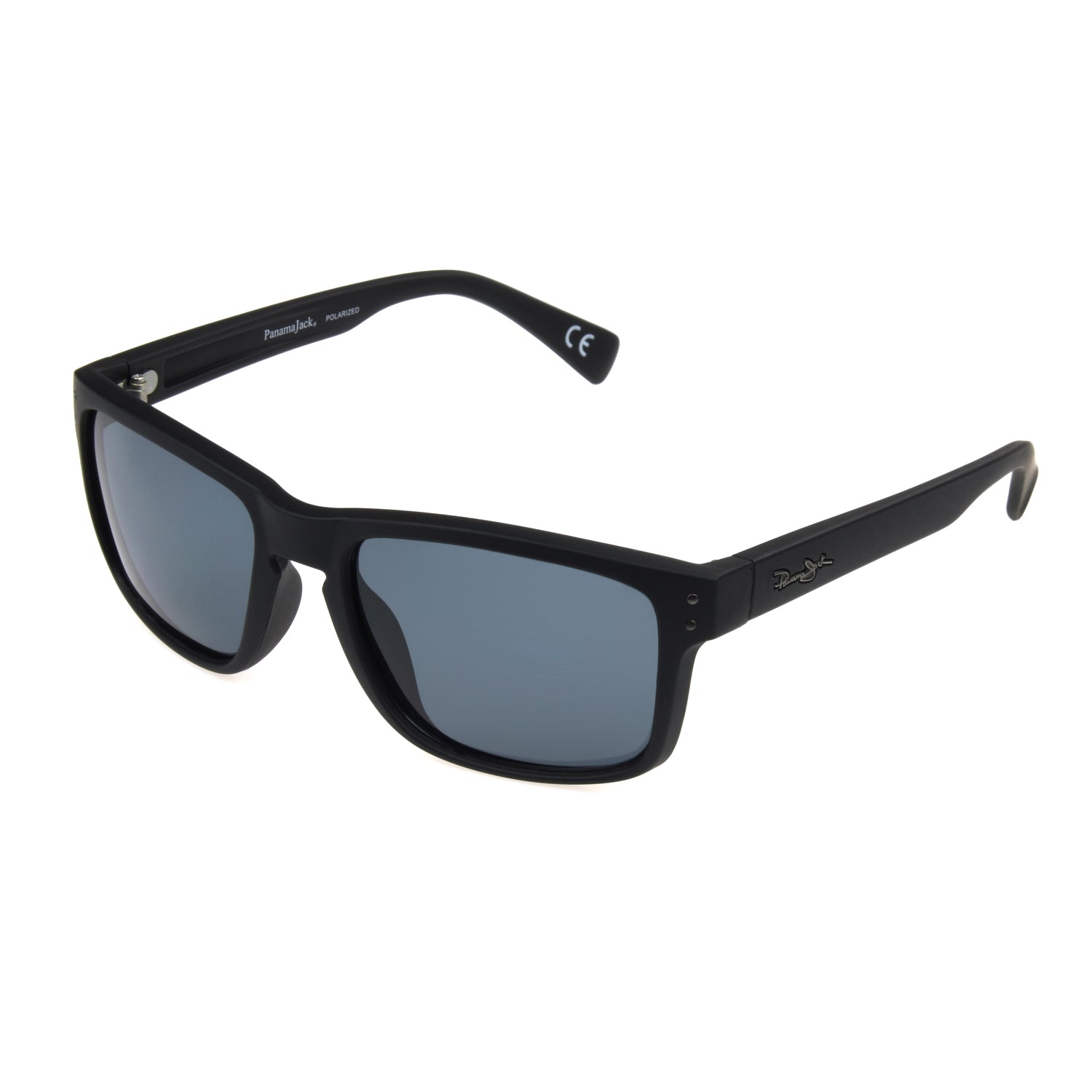 Panama Jack Men's Polarized Black & White Square Sunglasses, 60
