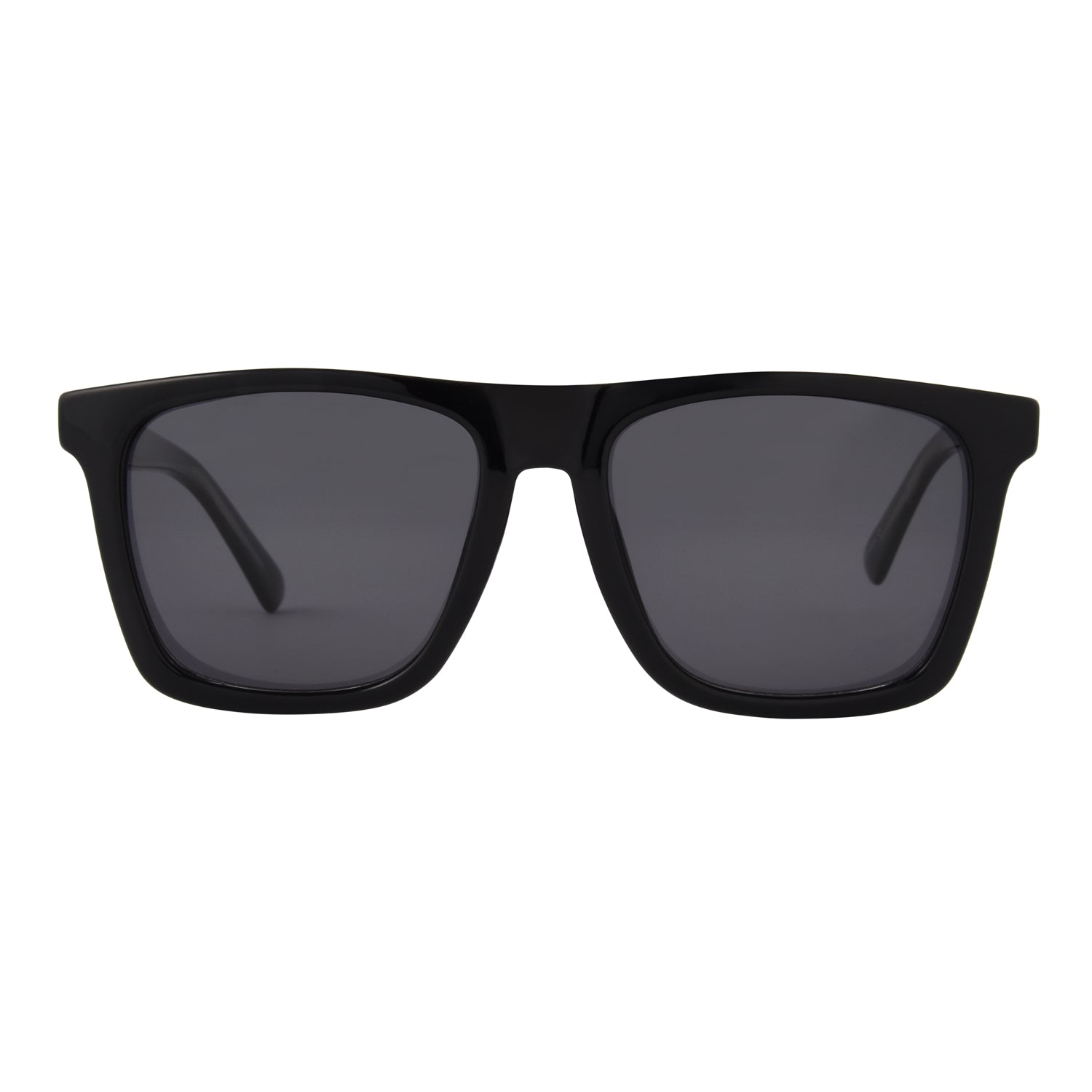 Dunes | Premium Polarized Shiny Black Square Sunglasses