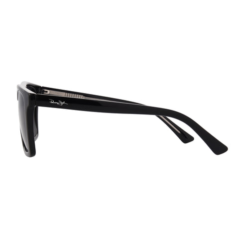 Dunes | Premium Polarized Shiny Black Square Sunglasses