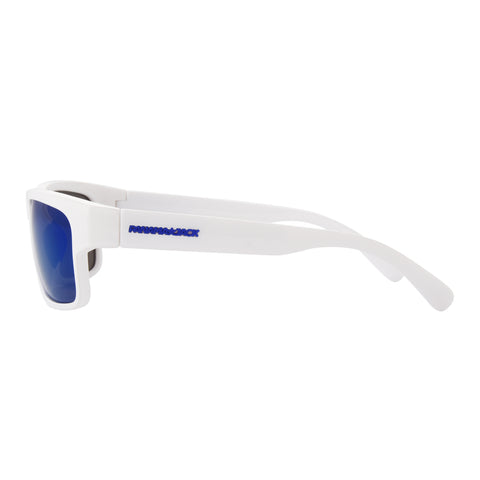 Polarized White Rectangle Sunglasses w/ Navy Cord