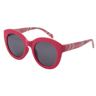 Kids Pink & White Round Surf Sunglasses
