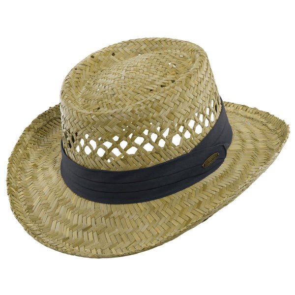 Vintage Panama Jack Original Mens Straw Hat Gambler Beach Tropical