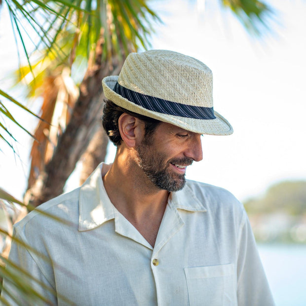 omhyggeligt bilag Medic Striped Band Fedora Sun Hat – Panama Jack®