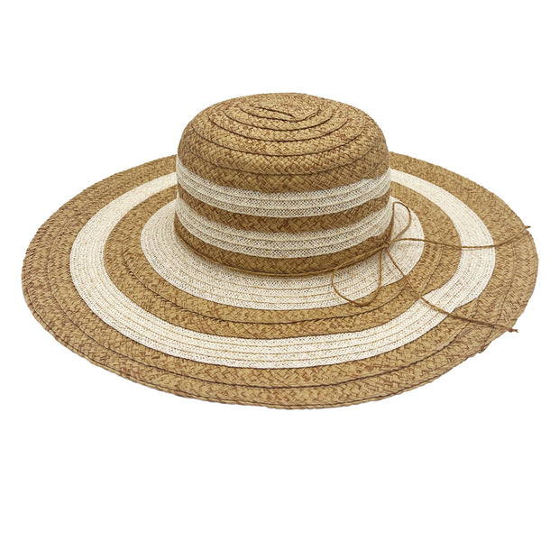 Ivory Two-Tone Paper Braid Straw Hat - All Sales Final