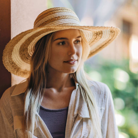 Ivory Two-Tone Paper Braid Straw Hat - All Sales Final