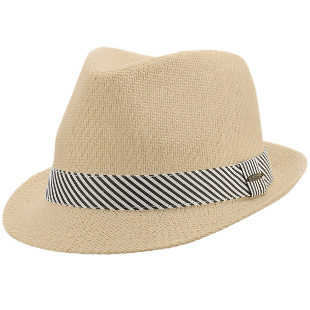 Striped Band Matte Toyo Fedora Hat – Panama Jack®