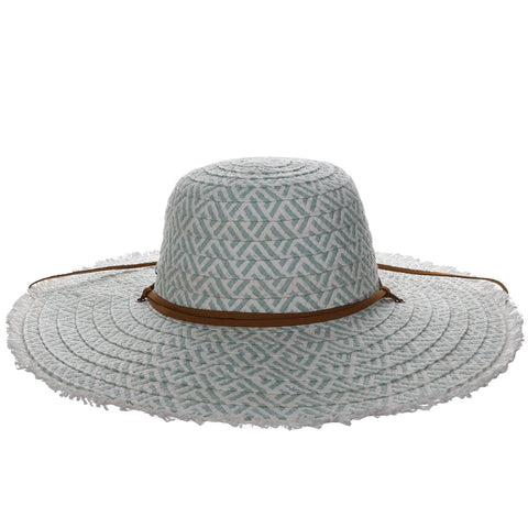 Round Crown Frayed Brim Straw Sun Hat