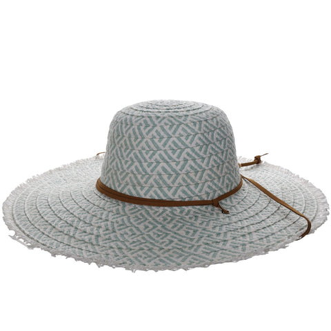 Round Crown Frayed Brim Straw Sun Hat