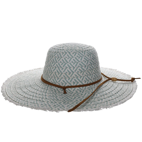 Round Crown Frayed Brim Straw Sun Hat