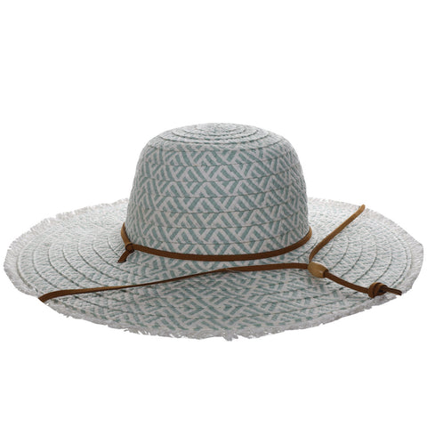 Round Crown Frayed Brim Straw Sun Hat