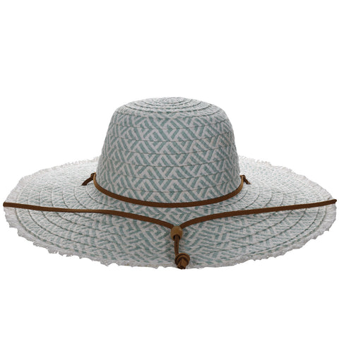 Round Crown Frayed Brim Straw Sun Hat