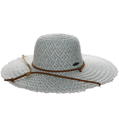 Round Crown Frayed Brim Straw Sun Hat