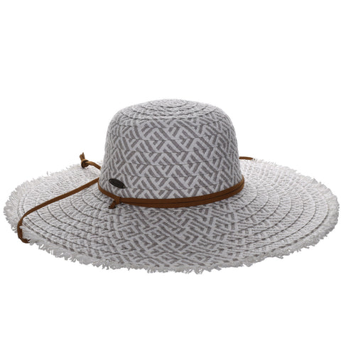 Round Crown Frayed Brim Straw Sun Hat