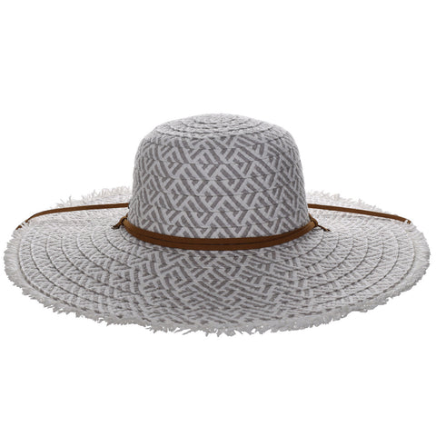 Round Crown Frayed Brim Straw Sun Hat