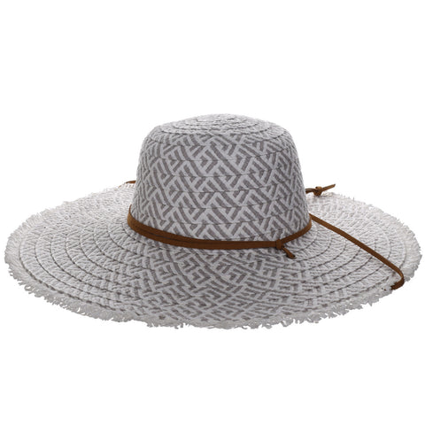 Round Crown Frayed Brim Straw Sun Hat