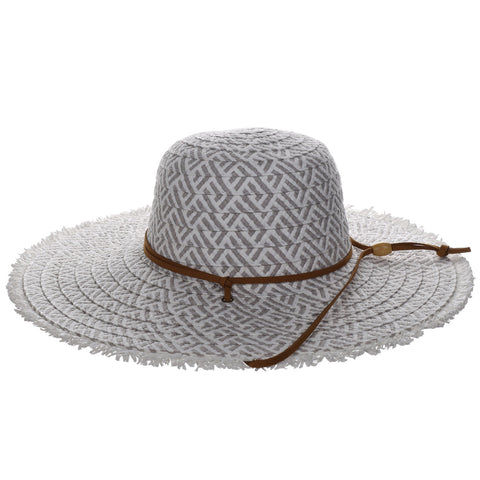 Round Crown Frayed Brim Straw Sun Hat