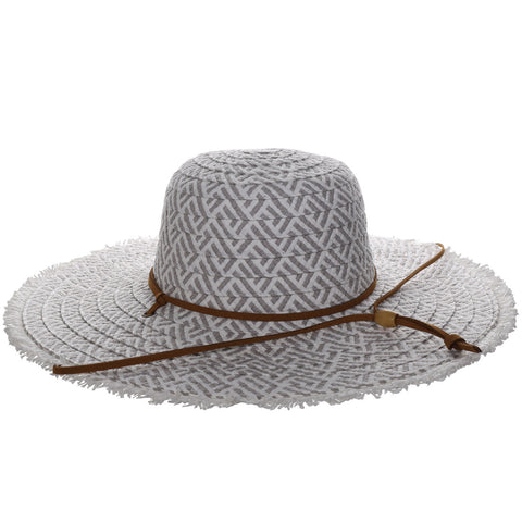 Round Crown Frayed Brim Straw Sun Hat