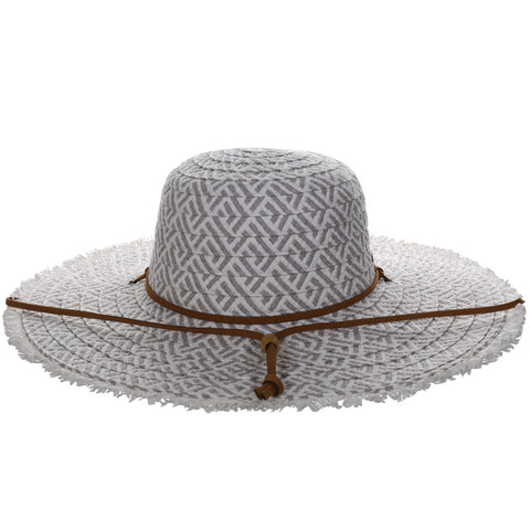 Round Crown Frayed Brim Straw Sun Hat