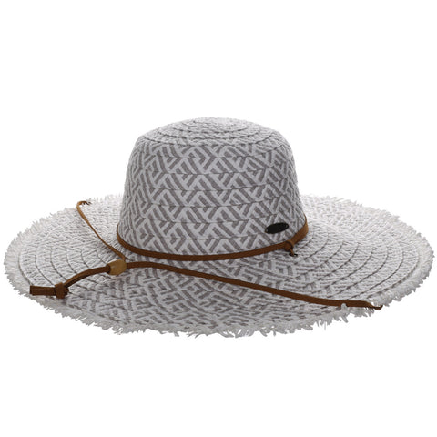 Round Crown Frayed Brim Straw Sun Hat