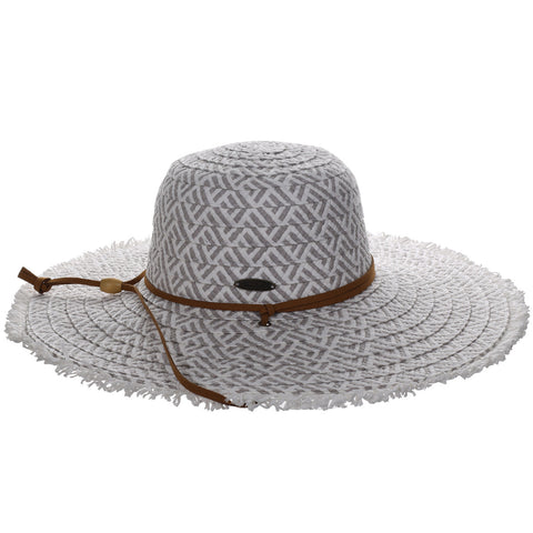 Round Crown Frayed Brim Straw Sun Hat