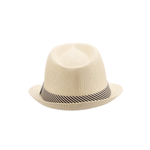 Striped Band Matte Toyo Fedora Hat