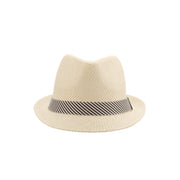 Striped Band Matte Toyo Fedora Hat